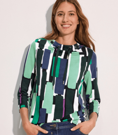 Cecil green printed funnel neck top