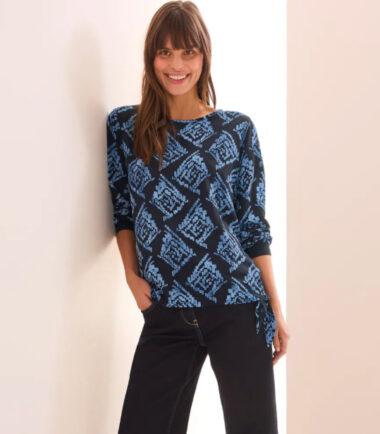 street one Print blouse with knot detail