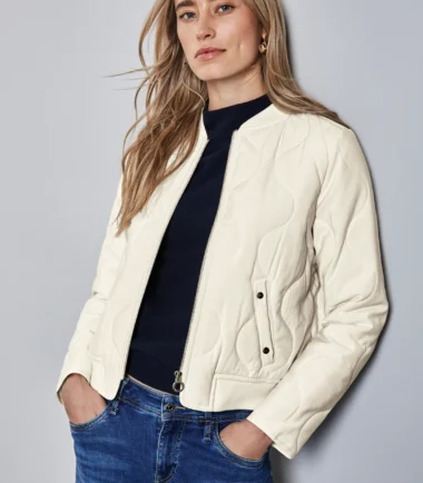 Street one cream Quilt Bomber