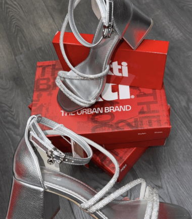 XTI silver heels
