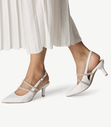 White and silver marco tozzi heels