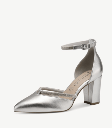 Silver tamaris  block  heels