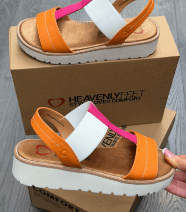 heavenly feet Pink and orange sandals