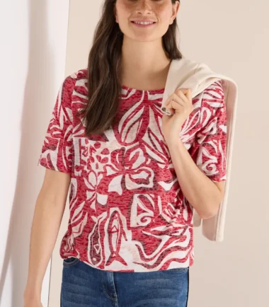 Cecil red and white printed T-shirt