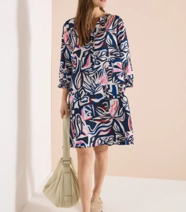 Cecil pink and navy printed dress