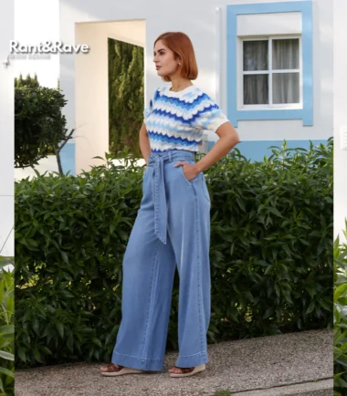 Rant & Rave Romelle Wide Leg Jean Ice