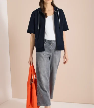 Cecil navy Short-sleeved hoodie