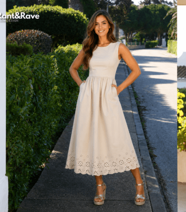 Rant & Rave Carmen Dress in  Stone