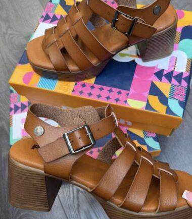 Refresh Ladies Brown Block Heel Sandal