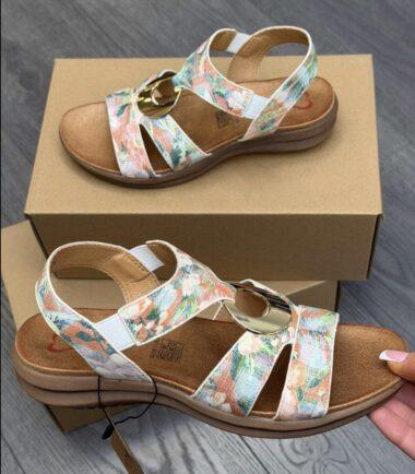 Heavenly Feet Ladies Blue Floral Sandals