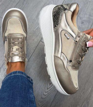 G Comfort SP-1562L taupe  Ultra Light Trainers with Zip