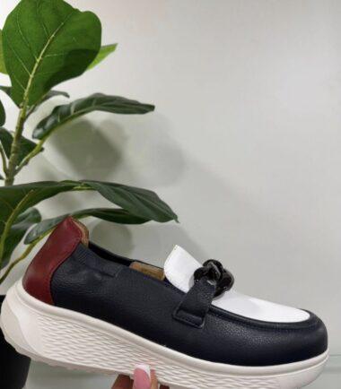 G Comfort White, Navy & Red Combi Ultra Light Loafers