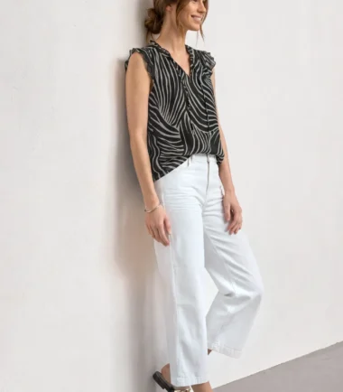 Street one Chiffon split neck blouse top