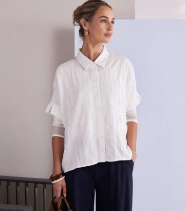 NAYA Short Blouse With Front Pocket Detail