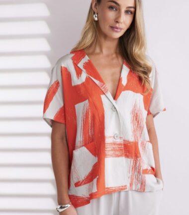 NAYA Short Blouse With Front Pocket Detail