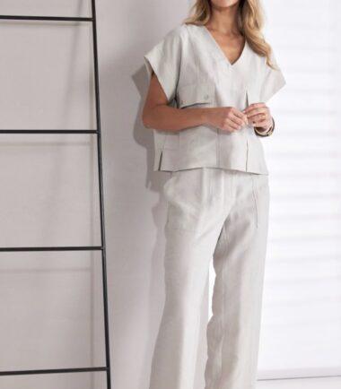 NAYA Wide Leg Trouser With Patch Pocket Front