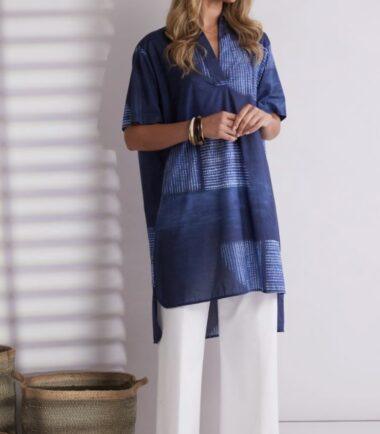NAYA Semi Circle Print Long Shirt