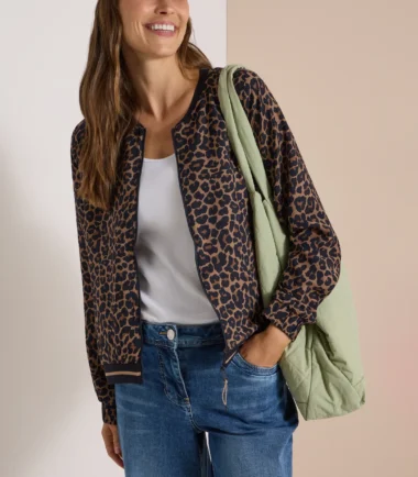 Cecil light weight zip jacket in Leo pattern