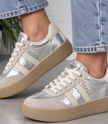 Drilleys BEIGR  AND SILVER trainers