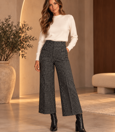 Street one High Waist trousers with wide Leg