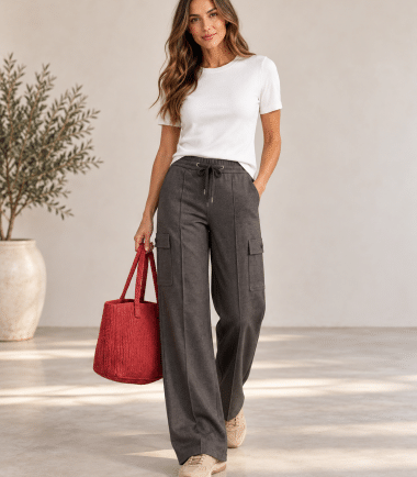 Street one Straight Leg Trousers with Cargo Pockets