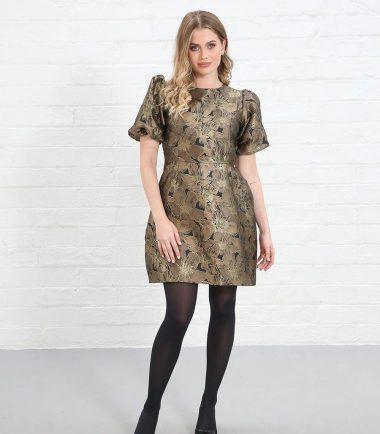 Rant and Rave Evelyn Dress in  Black and Gold