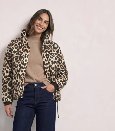 Street one black and beige leopard printed jacket
