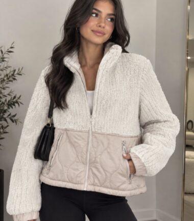 Street one Teddy jacket with softshell details