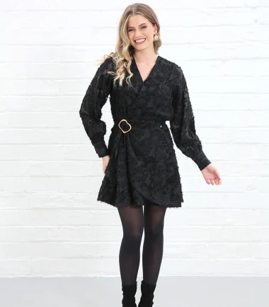 Rant and Rave Susannah Wrap Dress in  Black